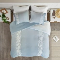 Best Pirce ✔️ Madison Park Layla Blue Cotton Duvet Cover Set 👍