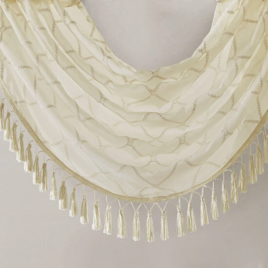 Promo π Madison Park Iris Diamond Sheer Embroidered Waterfall Rod Pocket Valance - 38 X 46" White/grey π₯° 12 Promo π Madison Park Iris Diamond Sheer Embroidered Waterfall Rod Pocket Valance - 38 X 46" White/grey π₯° - Image 10