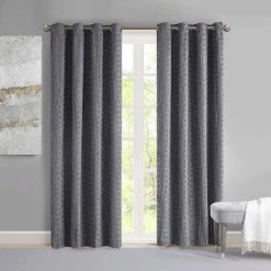 New 🔔 Madison Park Bassi Crinkle Matte Satin Single Curtain Panel Purple 🛒