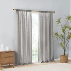 Best Pirce 🔔 Madison Park Suvi Linen Blend Light Filtering Window Panel Pair Grey 🔥 -Madison Park Sales unnamed file 5005