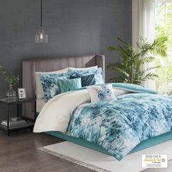 Budget 😍 Madison Park Adella Teal 7 Piece Cotton Printed Comforter Set 🤩 -Madison Park Sales unnamed file 5014