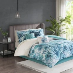 Budget 😍 Madison Park Adella Teal 7 Piece Cotton Printed Comforter Set 🤩 -Madison Park Sales unnamed file 5017