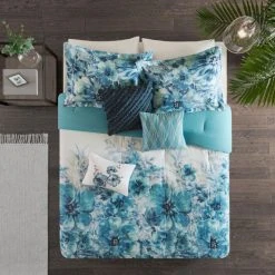 Budget 😍 Madison Park Adella Teal 7 Piece Cotton Printed Comforter Set 🤩 -Madison Park Sales unnamed file 5018