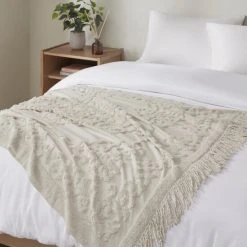 Coupon 😍 Madison Park Mila 100-percent Cotton Tufted Chenille Lightweight Throw With Fringe Tassel Ivory 🔔 -Madison Park Sales unnamed file 5134