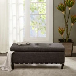 Best reviews of 😉 Madison Park Tessa Charcoal Tufted Top Soft Close Storage Bench 🌟