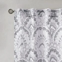 Coupon 👍 Madison Park Cyrene Printed Burnout Sheer Single Curtain Panel Seafoam 👏 -Madison Park Sales unnamed file 5220