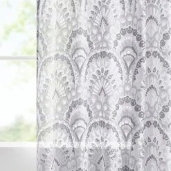 Coupon 👍 Madison Park Cyrene Printed Burnout Sheer Single Curtain Panel Seafoam 👏 -Madison Park Sales unnamed file 5222