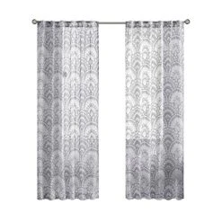 Coupon 👍 Madison Park Cyrene Printed Burnout Sheer Single Curtain Panel Seafoam 👏 -Madison Park Sales unnamed file 5223