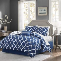 Best Sale 😍 Madison Park Essentials Cole Navy Reversible Complete Comforter Set With Cotton Bed Sheets 😀 -Madison Park Sales unnamed file 5249