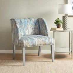 Best deal ✔️ Madison Park Zuma Gray/Blue Upholstered Wingback Accent Lounge Chair 😀