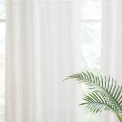 Outlet ⌛ Madison Park Calista Yarn Dye Sheer Window Panel Pair Ivory ⌛ -Madison Park Sales unnamed file 5260