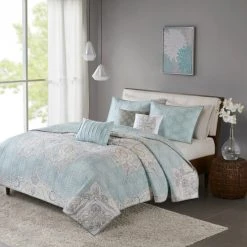 Top 10 🎉 Madison Park Joanna Seafoam 6-piece Reversible Cotton Sateen Coverlet Set 🧨