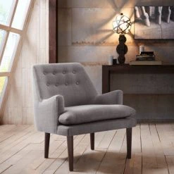 Budget π Madison Park Elsa Grey Mid-Century Accent Chair β€οΈ