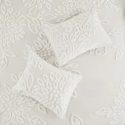 Budget 🌟 Madison Park Pansy Off White Tufted Cotton Chenille Floral Coverlet Set 😉 -Madison Park Sales unnamed file 5360