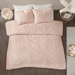 Cheapest 🎉 Madison Park Virginia Tufted Cotton Chenille Medallion Duvet Cover Set Blush 🔔 -Madison Park Sales unnamed file 54