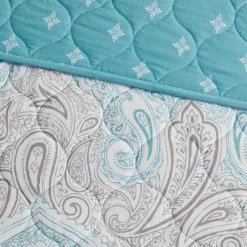 Outlet 🎉 Madison Park Peggy Teal 3 Piece Reversible Cotton Coverlet Set 👍 -Madison Park Sales unnamed file 5424