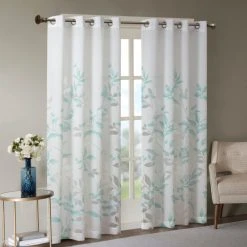 Outlet 👏 Madison Park Vera Burnout Printed Window Panel Aqua ✔️ -Madison Park Sales unnamed file 545