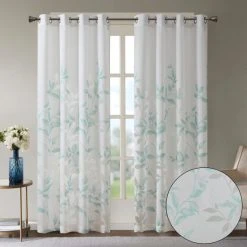 Outlet 👏 Madison Park Vera Burnout Printed Window Panel Aqua ✔️ -Madison Park Sales unnamed file 546