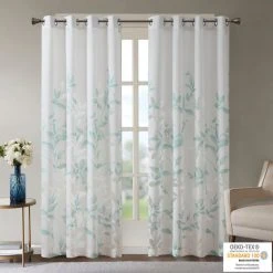 Outlet 👏 Madison Park Vera Burnout Printed Window Panel Aqua ✔️ -Madison Park Sales unnamed file 547