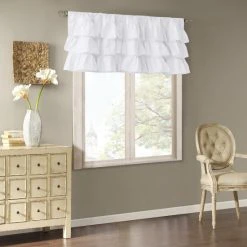 Wholesale 🔔 Madison Park Joycelyn Cotton Oversized Ruffle Curtain Valance White 😀 -Madison Park Sales unnamed file 5474