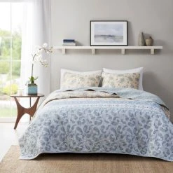 Cheap 😀 Madison Park Rosie Blue/ Taupe Reversible Cotton Coverlet Set 🔥 -Madison Park Sales unnamed file 5486