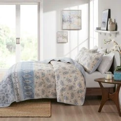 Cheap 😀 Madison Park Rosie Blue/ Taupe Reversible Cotton Coverlet Set 🔥 -Madison Park Sales unnamed file 5487