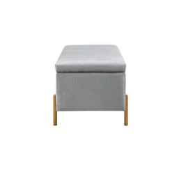 Brand new 🤩 Madison Park Stellar Gray Upholstered Soft Close Storage Bench With Gold Metal Legs 🎁 -Madison Park Sales unnamed file 5496