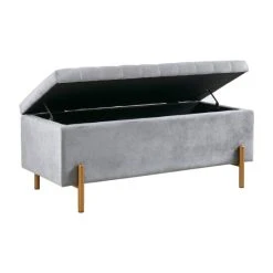 Brand new 🤩 Madison Park Stellar Gray Upholstered Soft Close Storage Bench With Gold Metal Legs 🎁 -Madison Park Sales unnamed file 5499