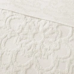 Outlet ❤️ Madison Park Virginia Cotton Chenille Medallion Fringe Coverlet Set Off White 💯 -Madison Park Sales unnamed file 556