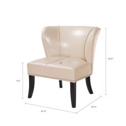 Promo 💯 Madison Park Sheldon Concave Back Armless Chair--Ivory 🥰 -Madison Park Sales unnamed file 5561