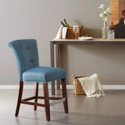 Best Pirce ⌛ Madison Park Weldon Blue Counter Stool - 21"W X 26.5"D X 39.75"H 💯