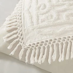 Outlet ❤️ Madison Park Virginia Cotton Chenille Medallion Fringe Coverlet Set Off White 💯 -Madison Park Sales unnamed file 557