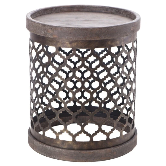 Wholesale π Madison Park Cirque Reclaimed Quatrefoil Metal Drum Grey β€οΈ 4 Wholesale π Madison Park Cirque Reclaimed Quatrefoil Metal Drum Grey β€οΈ - Image 2