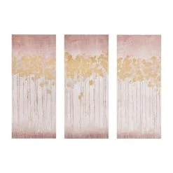 Best Pirce ⌛ Madison Park Dewy Forest Blush Abstract Gel 🧥 Coat Canvas With Metallic Foil Embellishment 3 Piece Set 🔥 -Madison Park Sales unnamed file 566