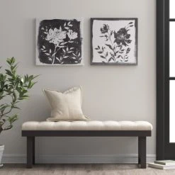 Brand new 🥰 Madison Park Cassia Black/ White Floral Embellished Canvas 2 Piece Set ✨