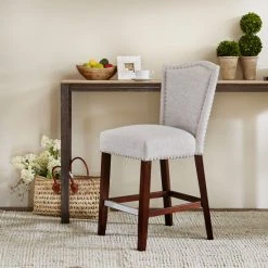 Best reviews of 😀 Madison Park Everitt Grey Counter Stool - 21"w X 23.5"d X 40.75"h ⌛