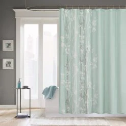Outlet 👏 Madison Park Athena Microfiber Floral Shower Curtain 🥰