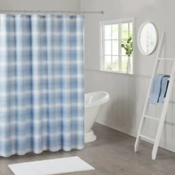 Deals 🛒 Madison Park Esker Ombre Waffle Weave Shower Curtain Grey 🛒