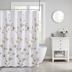 Best Sale 🌟 Madison Park Sylvan Floral Printed Burnout Shower Curtain Aqua 😀 -Madison Park Sales unnamed file 5799