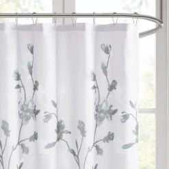 Best Sale 🌟 Madison Park Sylvan Floral Printed Burnout Shower Curtain Aqua 😀 -Madison Park Sales unnamed file 5803