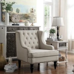 Cheapest π Madison Park Jewel Tufted Wingback Upholstered Club Chair Grey π