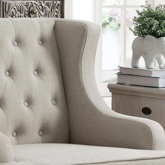 Cheapest π Madison Park Jewel Tufted Wingback Upholstered Club Chair Grey π 6 Cheapest π Madison Park Jewel Tufted Wingback Upholstered Club Chair Grey π - Image 4