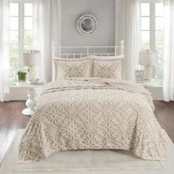 Buy ❤️ Madison Park Sarah Tufted Cotton Chenille Bedspread Set Taupe 😍 -Madison Park Sales unnamed file 589