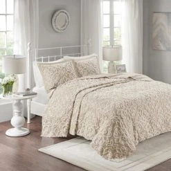 Buy ❤️ Madison Park Sarah Tufted Cotton Chenille Bedspread Set Taupe 😍 -Madison Park Sales unnamed file 590