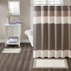 Buy 🌟 Madison Park Eastridge Taupe Cotton Bath Rug ✔️