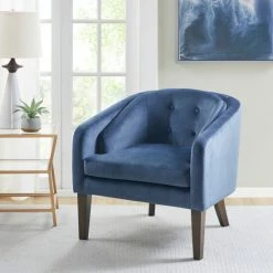 Best Pirce π Madison Park Cora Blue Upholstered Tufted Mid-Century Accent Chair π