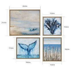 Promo 😀 Madison Park Seascape Blue Gel 🧥 Coat Framed Canvas 4PC Set 👏 -Madison Park Sales unnamed file 5949