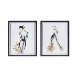 Coupon 👏 Madison Park Posh Postures Foiled Single Mat Framed Wall Art 2 Piece Set 😉 -Madison Park Sales unnamed file 6004