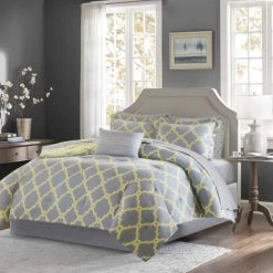 Outlet 😀 Madison Park Essentials Concord Grey/ Yellow Reversible Complete Comforter And Cotton Sheet Set 🥰 -Madison Park Sales unnamed file 6053