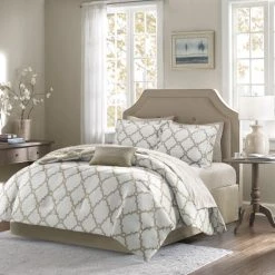 Buy 💯 Madison Park Essentials Diablo Taupe Reversible Complete Comforter Set With Cotton Bed Sheets ⌛ -Madison Park Sales unnamed file 6061
